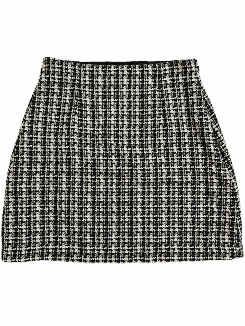 Babaton High-Waist Black and White Tweed Mini Skirt Size 2